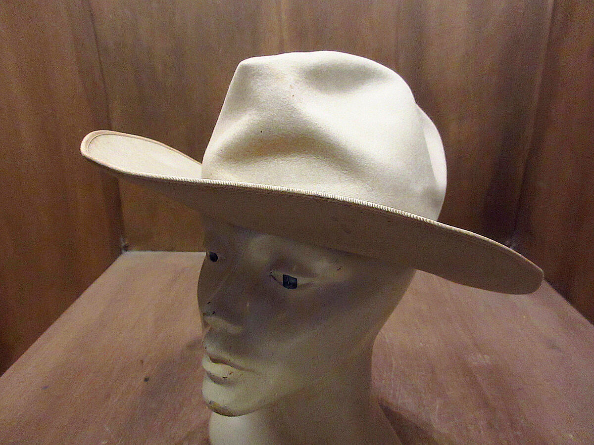 ビンテージ50's○STETSONフェルトカウボーイハットベージュSize 7 1/4