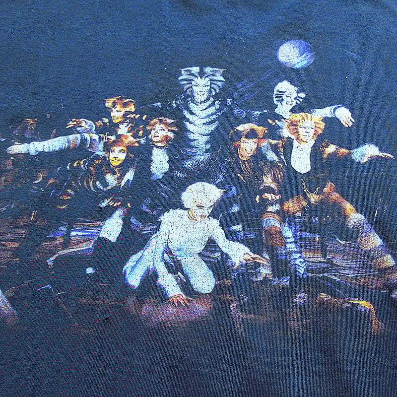 90s ミュージカル CATS キャッツ プロモ Tシャツ 黒 ブラック XL 90s ミュージカル CATS キャッツ プロモ Tシャツ 黒 ブラック XL