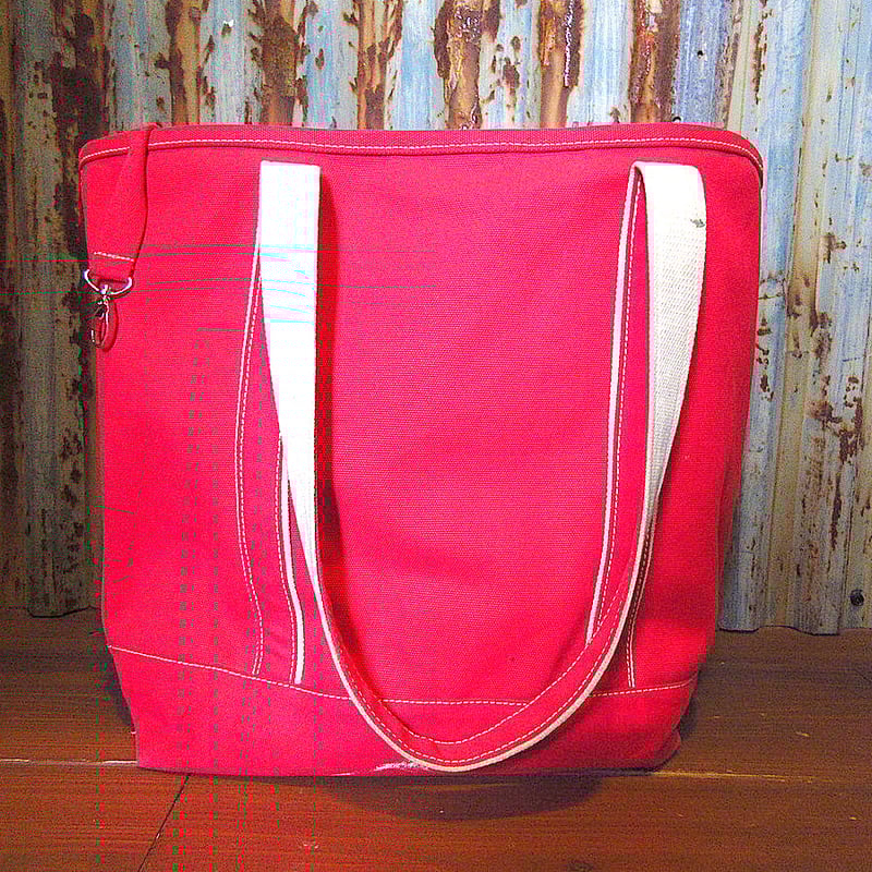 LAND'S ENDキャンバストートバッグ赤○250430k7-bag-ttランズエンド