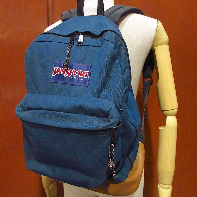 MADE IN U.S.A JANSPORTボトムレザーバックパック 紺○220507r8-b