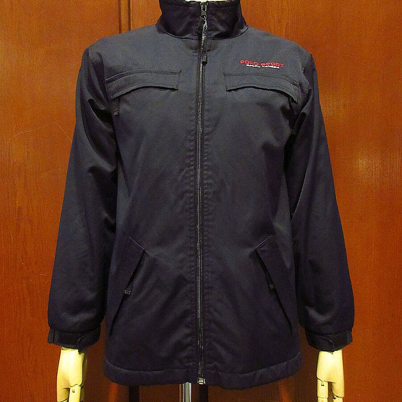 ビンテージ90's○POLO SPORT裏フリースナイロンジャケット黒size ビンテージ90's○POLO SPORT裏フリースナイロンジャケット黒size