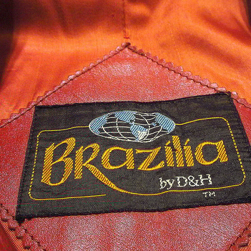 ビンテージ70's○BRaziliaジップアップレザージャケット茶size ビンテージ70's○BRaziliaジップアップレザージャケット茶size