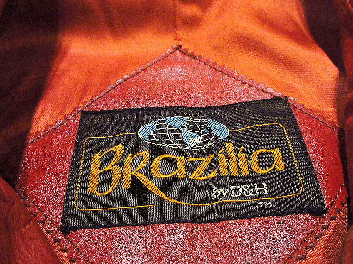 ビンテージ70's○BRaziliaジップアップレザージャケット茶size ビンテージ70's○BRaziliaジップアップレザージャケット茶size
