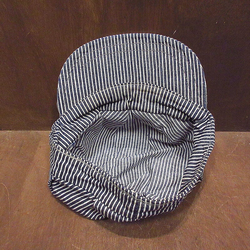 ビンテージ60's70's○ヒッコリーストライプワークキャップ○220225s7-m