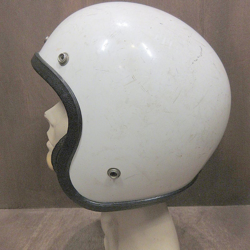 ビンテージ60's70's○ジェットヘルメット白○250527j8-hlmtバイク用品