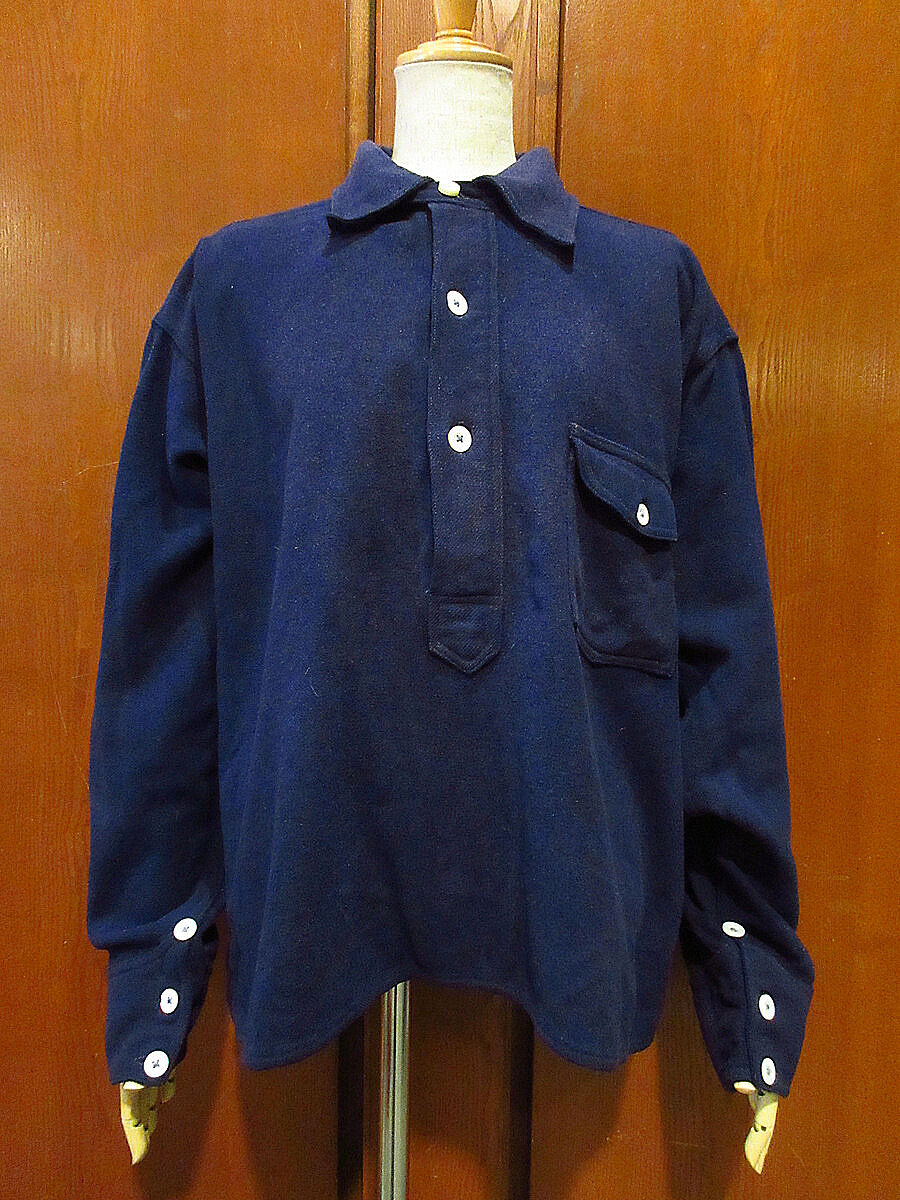 珍品　20s〜30s チンスト　ワークシャツ　プルオーバー ビンテージ20's30's○CALIFORNIA FLANNELチンストラップ付きプル