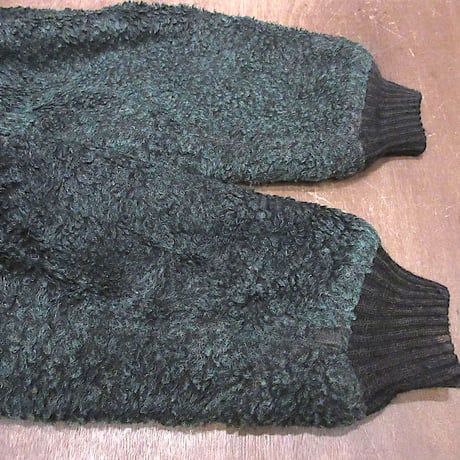 ビンテージ60’s70’s●Shanhouse裏地キルティングフェイクファージップアップパーカ緑size 44●241121z1-m-jk-otシャンハウスフーディージャケット