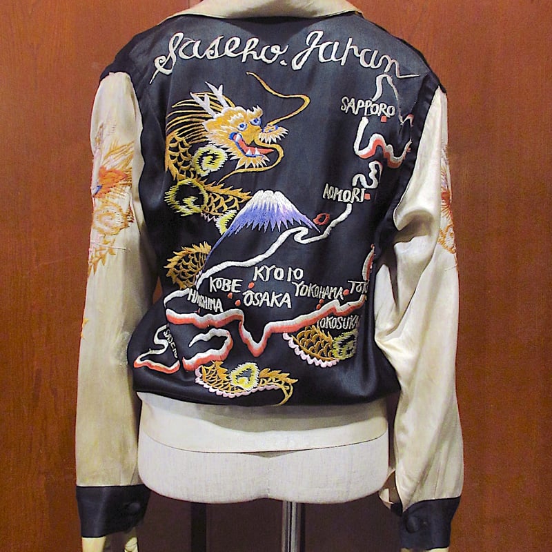 ビンテージ40's50's○JAPAN SASEHOサテンスーベニアシャツ○250923m7-