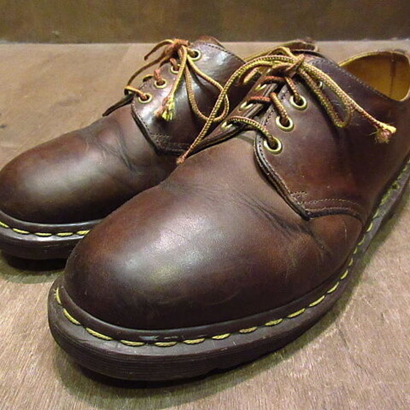 MADE IN ENGLAND○Dr.Martens 4ホールシューズ茶9○201124n3-