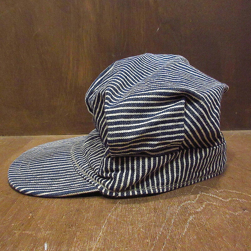 ビンテージ60's70's○ヒッコリーストライプワークキャップ