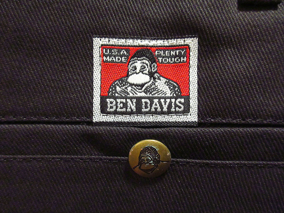 ビンテージ90's○DEADSTOCK BEN DAVISコットンワークパンツ黒表記W42 L