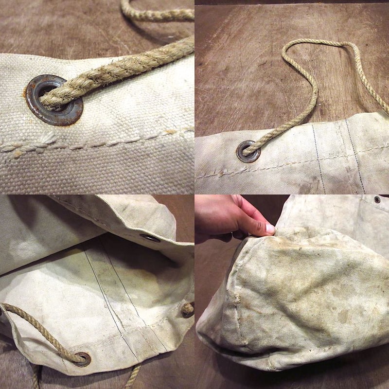 ビンテージ40's50's○耳付きコットンキャンバスダッフルバッグ