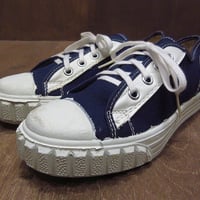 ビンテージ70's●DEADSTOCK LA CROSSEキッズキャンバススニーカー紺1 1/2●220208i3-k-snk 1970sデッドストック子供靴レトロ