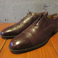 ビンテージ80's●FLORSHEIMストレートチップシューズ茶size 10 1/2 N●250331j4-m-dshs-28cm古着フローシャイム