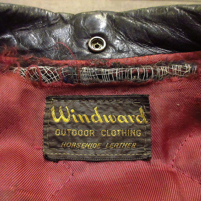 VTG 40s WINDWARD ホースハイド レザー ダブル ライダースJKT