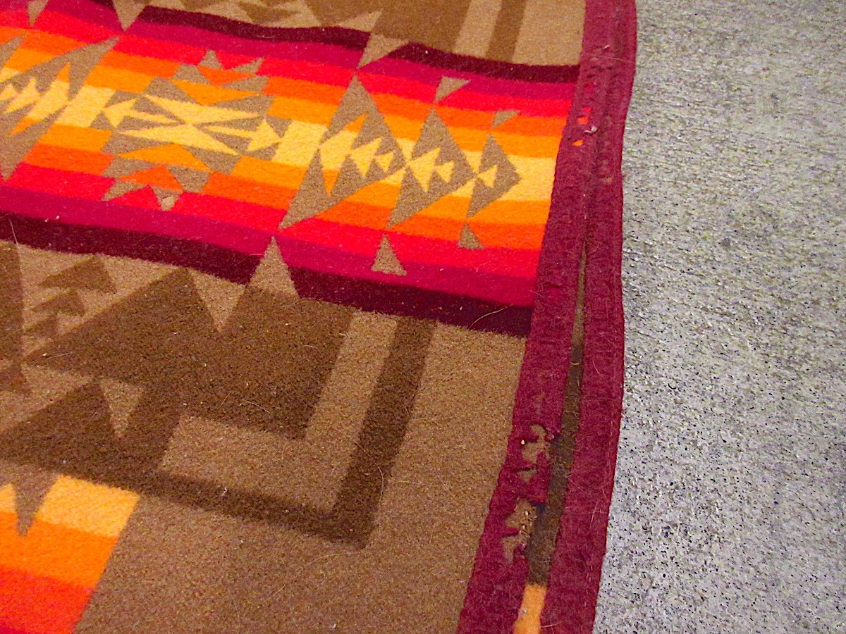 ビンテージ○PENDLETON Beaver Stateネイティブ柄ウールブランケット