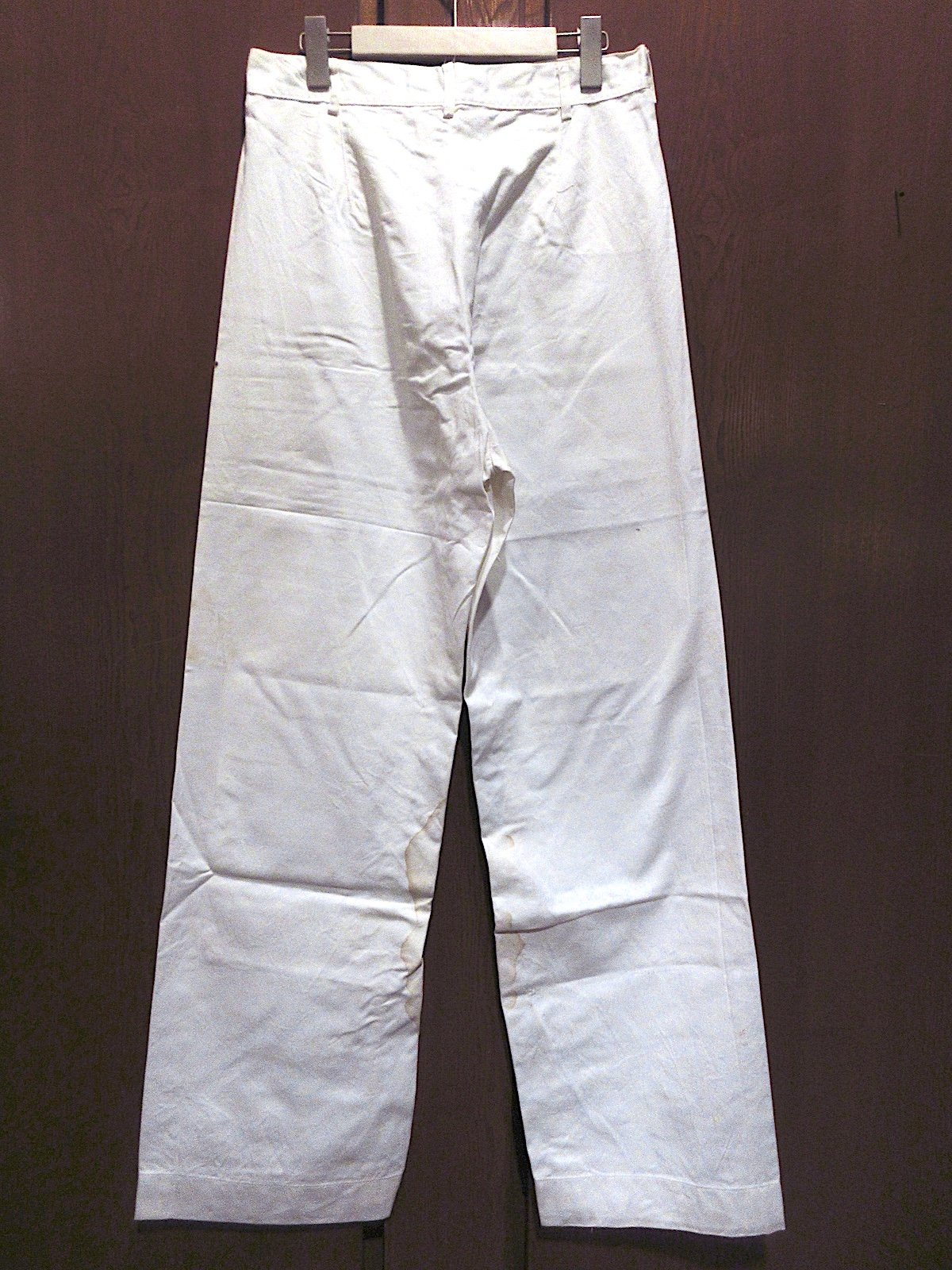 ビンテージ~60's○U.S.NAVYボタンフライコットンセーラーパンツ白実寸
