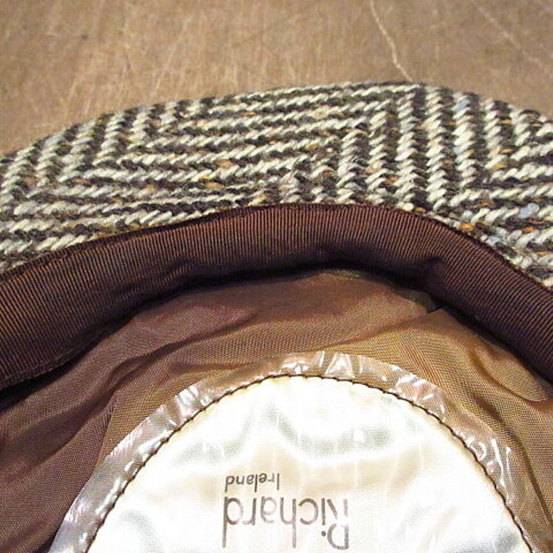 ビンテージ○Jonathan Richard 8パネルツイードキャスケットXL○201025n