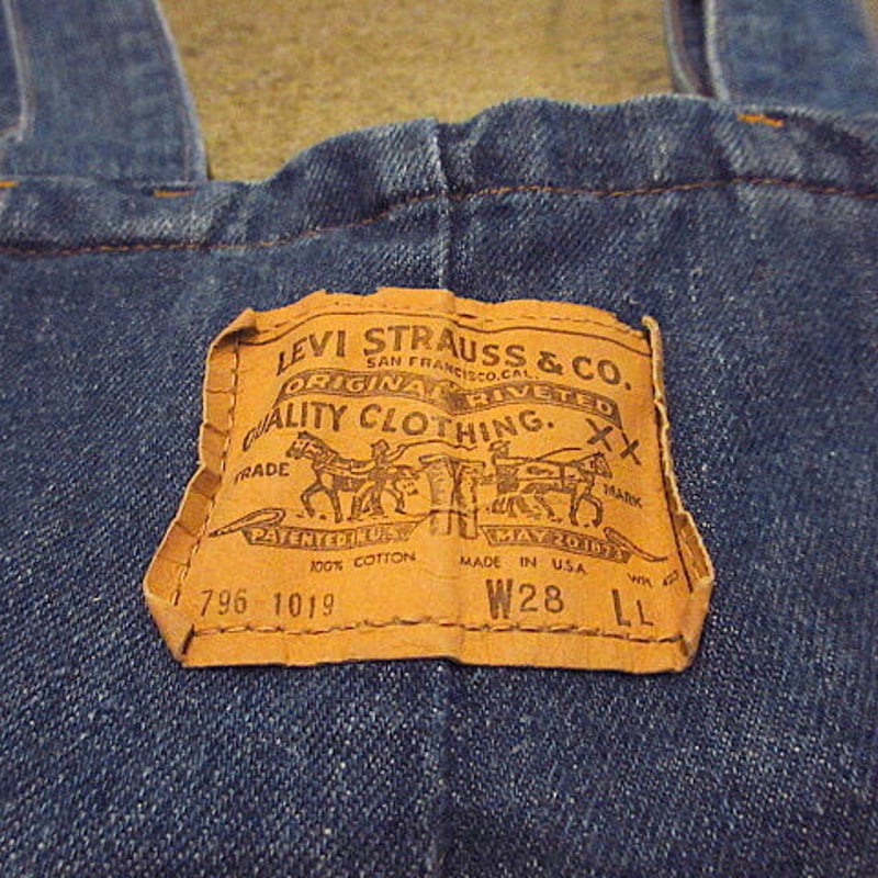 ビンテージ70's○Levi's 796-1019フレアデニムオーバーオールW28