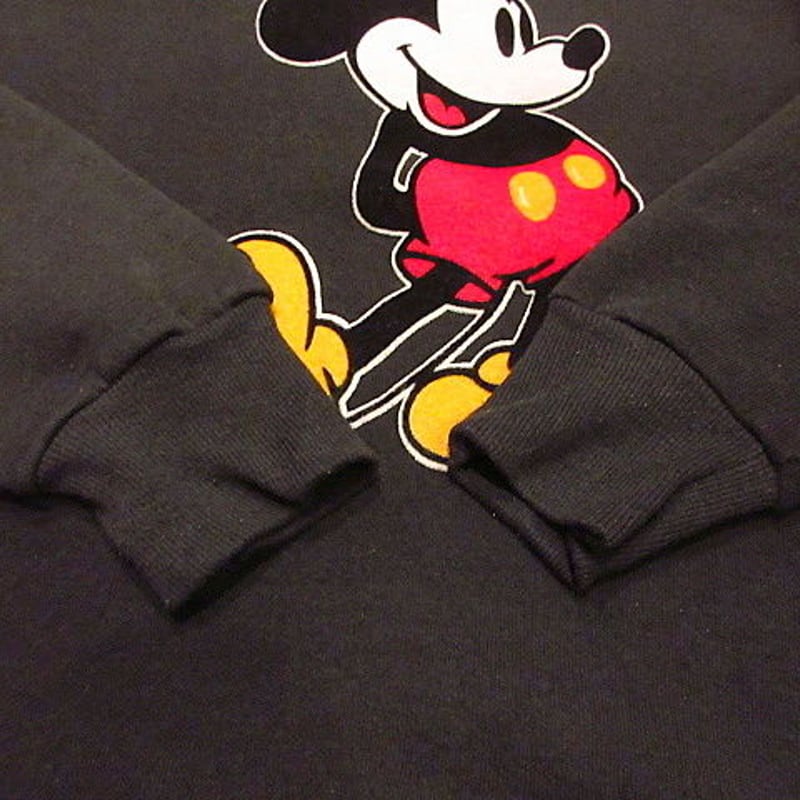 ビンテージ80's○ミッキーマウススウェット黒○200823f4-m-sws古着