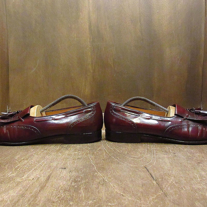 サルヴァトーレフェラガモ 199 キルトタッセルローファー バーガンディ ビンテージ○Salvatore Ferragamoウイングチップキルトタッセル