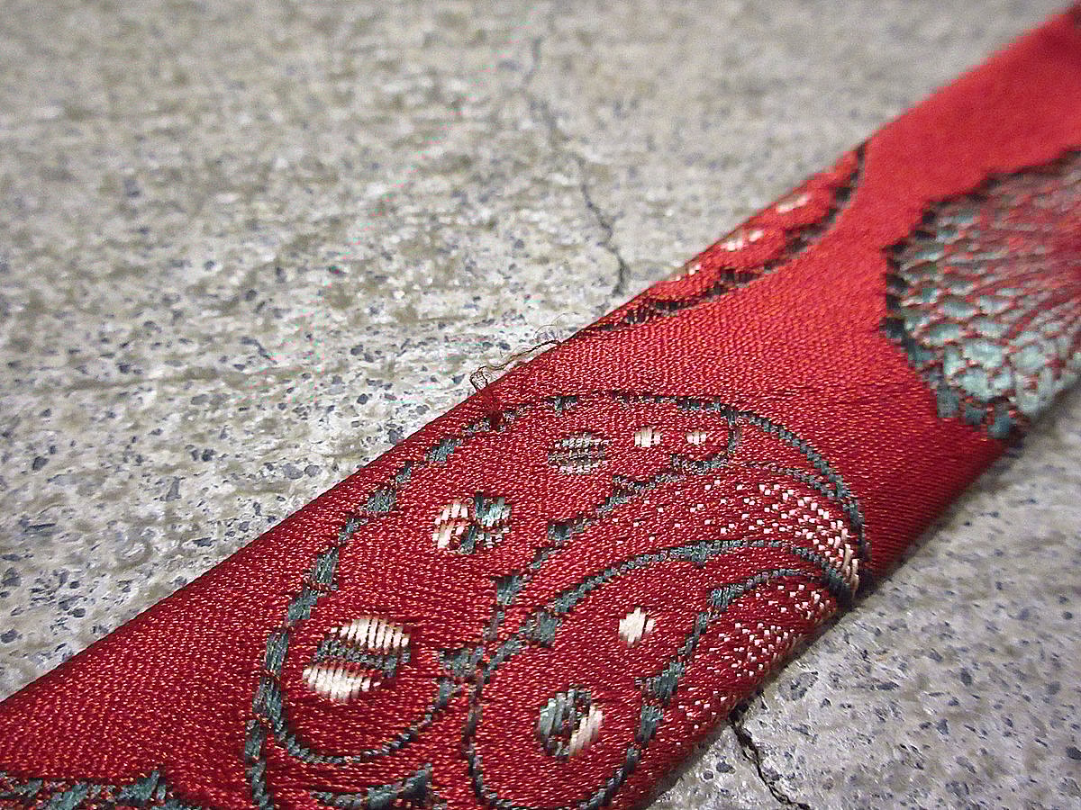 ビンテージ30's○Fashion Craftペイズリー柄ネクタイ赤 ビンテージ30's○Fashion Craftペイズリー柄ネクタイ赤