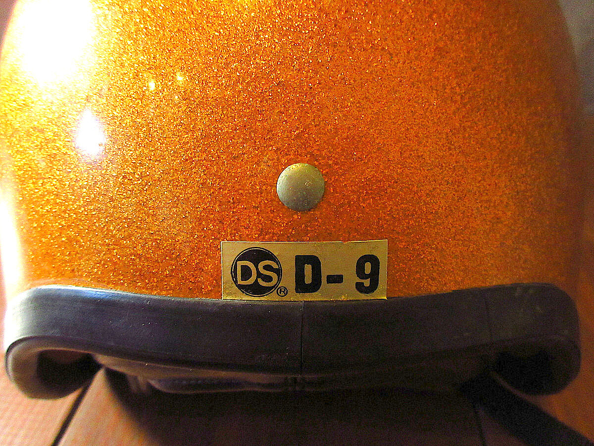 ビンテージ60's○バイザー付きジェットヘルメットオレンジsize L
