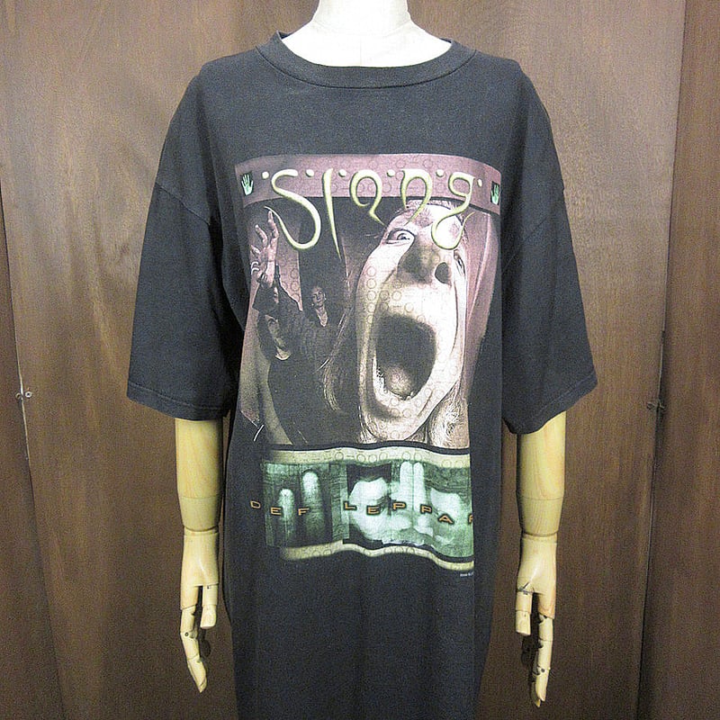 ビンテージ90's○DEF LEPPARD 1996年SLANGツアーTシャツ黒size XL