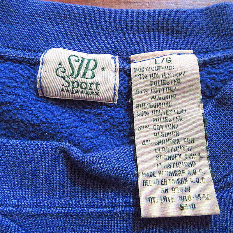 ビンテージ90's○SIB Sport前Vスウェット青size L○250427k3-m-sw