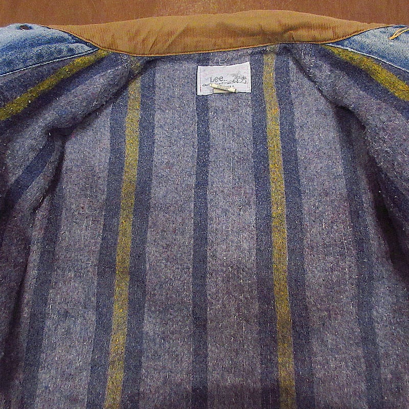 ビンテージ80's○Lee Storm Rider裏地ブランケットデニムジャケット