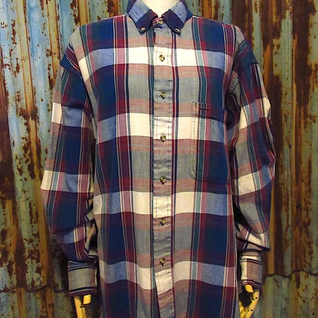 古着 00's ネイバーフッド チェック ネルシャツ ヘビネル 白 ブラウン 古着 00's ネイバーフッド チェック ネルシャツ ヘビネル 白