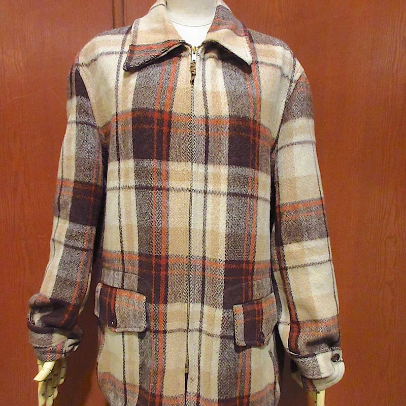 ビンテージ50's○HERCULESウールチェックカーコート○220124r5-m-ct