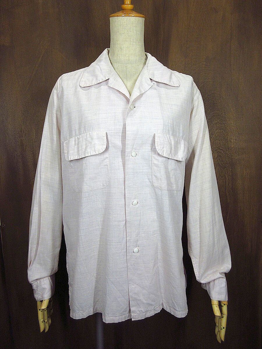 ビンテージ50's○MYRON OF Californiaコットンループカラーシャツ薄
