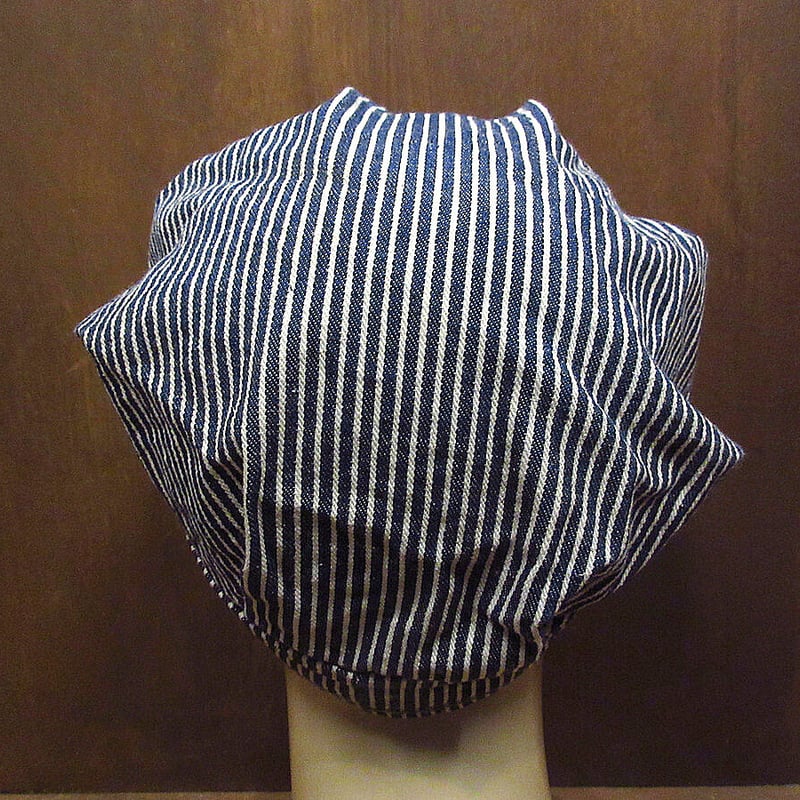 ビンテージ60's70's○ヒッコリーストライプワークキャップ