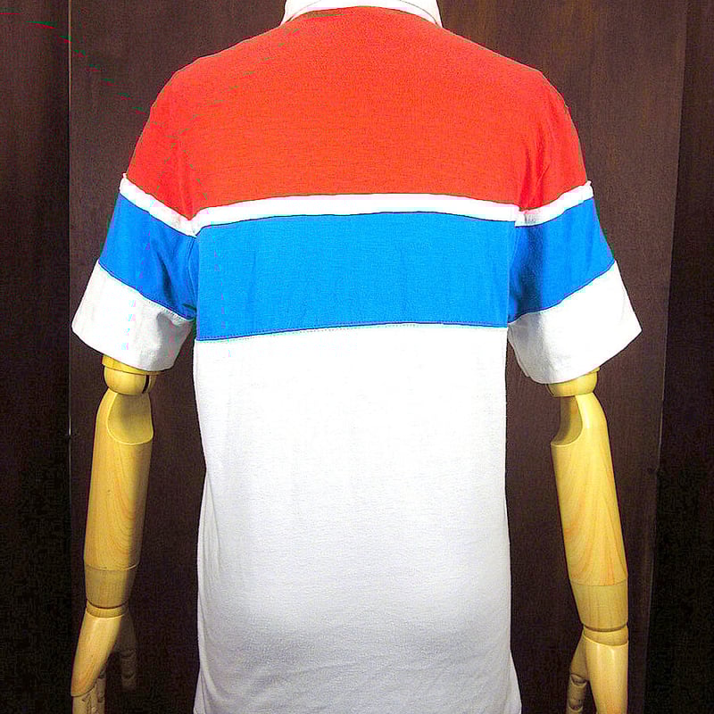 ビンテージ70's○DOMINO'S PIZZAスリートーンポロシャツsize L○22071