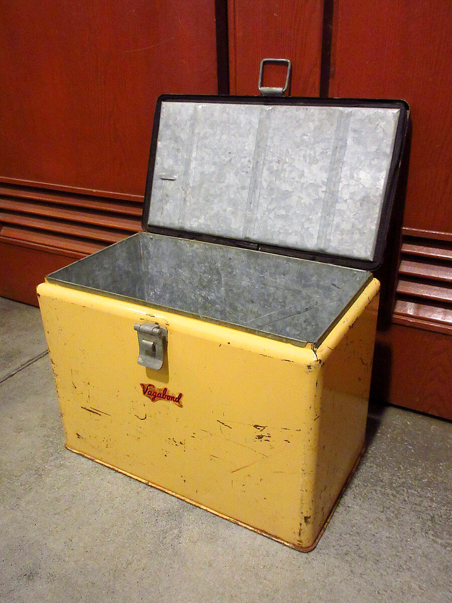 ビンテージ50's○Vagabond メタルクーラーボックス○210525f2-otdeqp