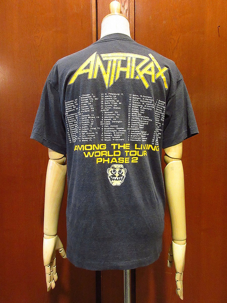 ビンテージ80's○ANTHRAX AMONG THE LIVINGワールドツアーT