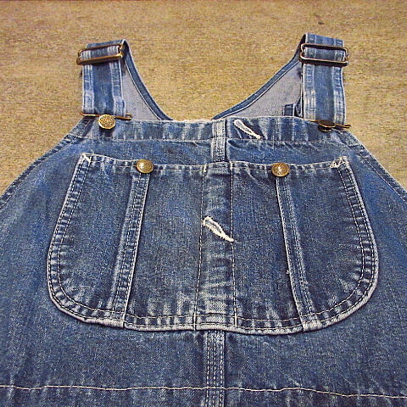 ビンテージ90's○ROEBUCKSデニムオーバーオールW96cm○210306s1