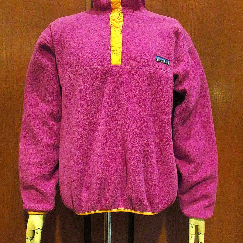 ビンテージ80's90's○Patagonia三角タグレディーススナップT 紫×黄