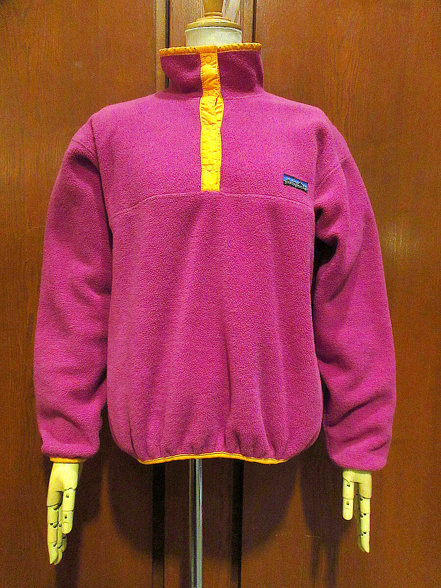 ビンテージ80's90's○Patagonia三角タグレディーススナップT 紫×黄