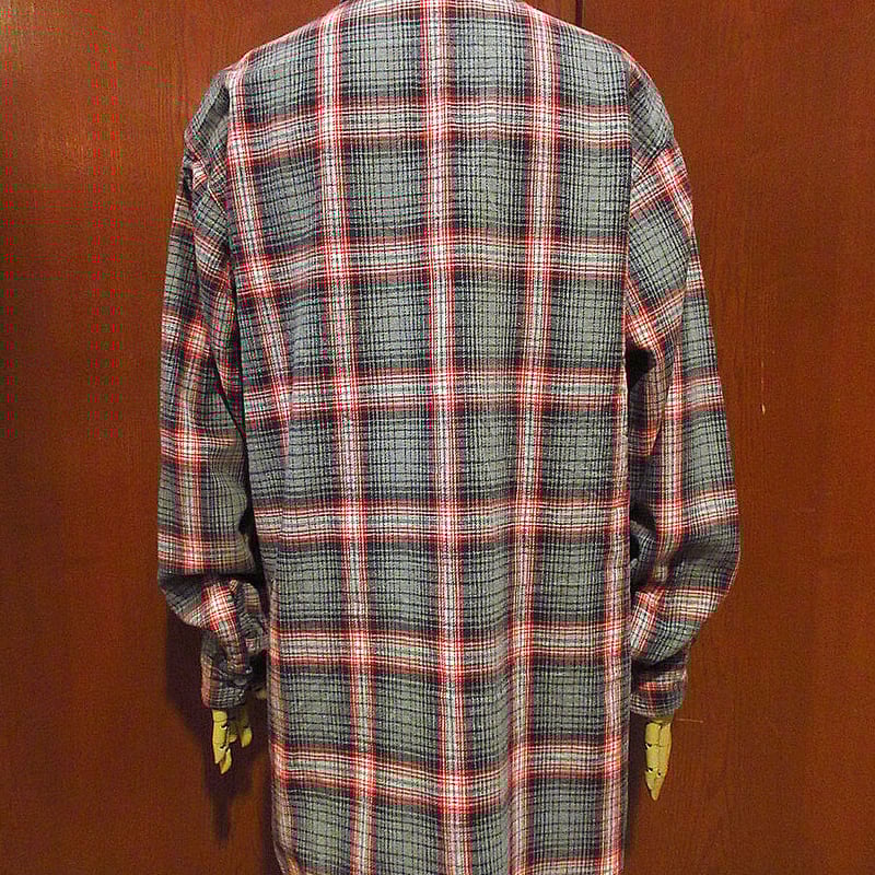ビンテージ70's○BIG MACチェック長袖ヘビーネルシャツsize L