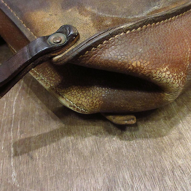 ビンテージ○レザーサドルバッグ茶○240906j5-bag-ot古着サイド