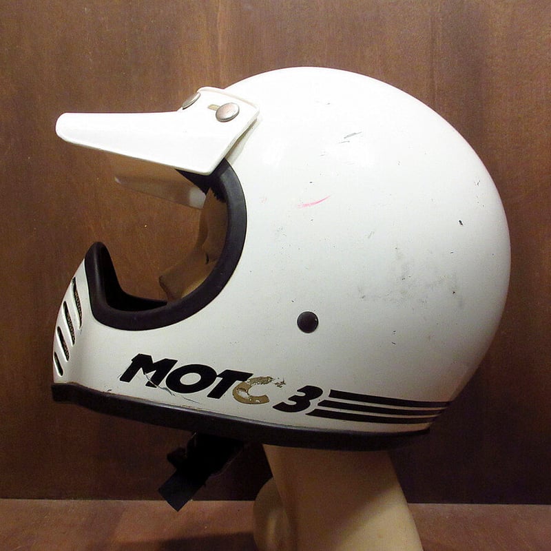 ビンテージ80's○BELL MOTO3 オフロードヘルメット白 7 1/4○210616n4...