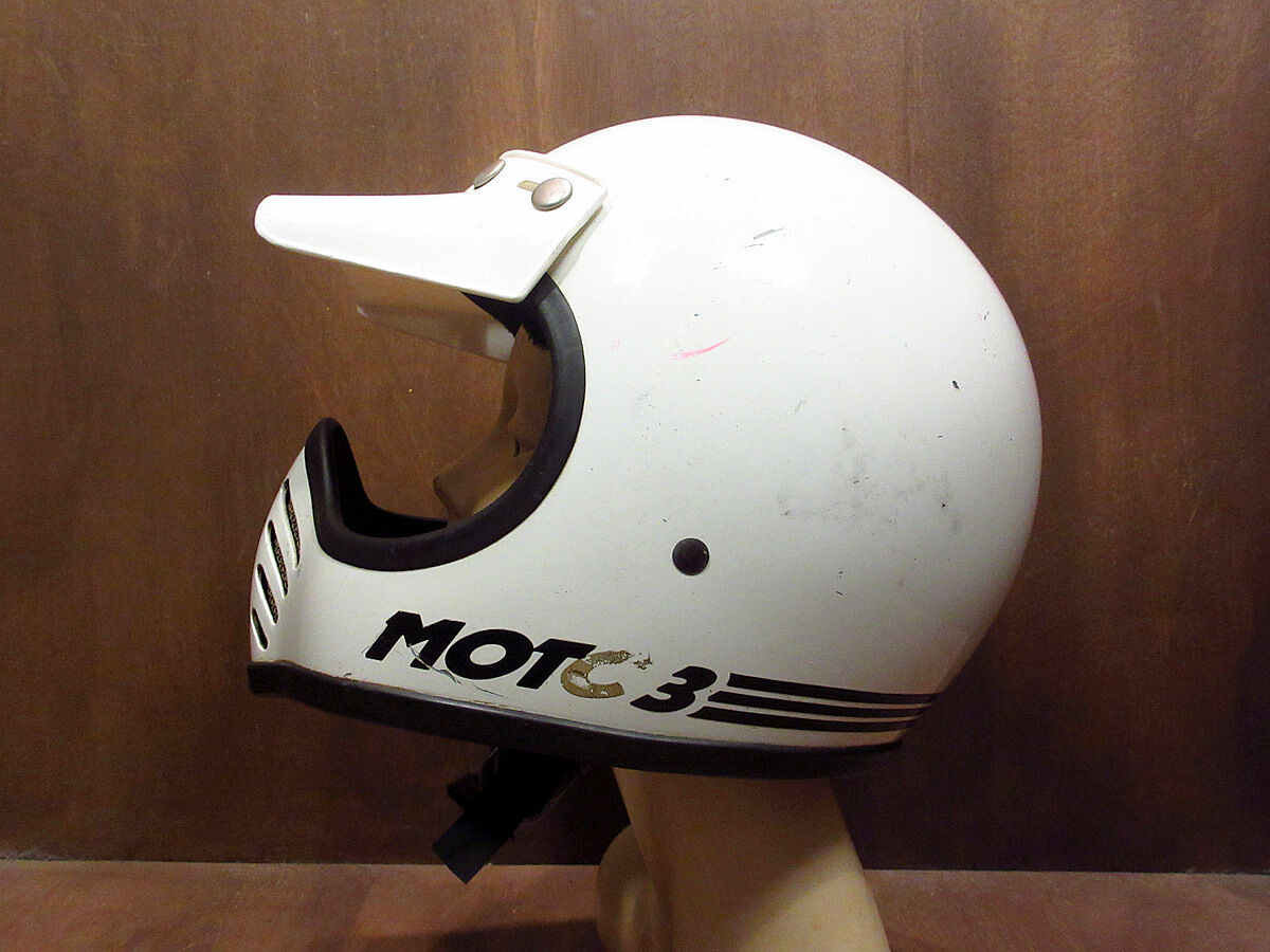 ビンテージ80's○BELL MOTO3 オフロードヘルメット白 7 1/4○210616n4