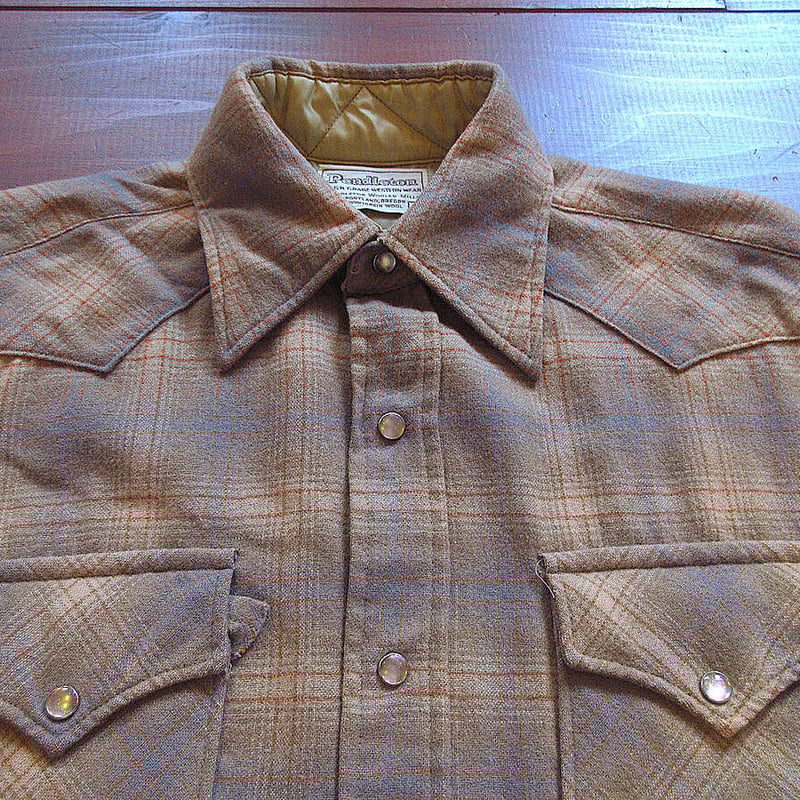 ビンテージ70's○PENDLETONチェックウールウエスタンシャツsize ビンテージ70's○PENDLETONチェックウールウエスタンシャツsize