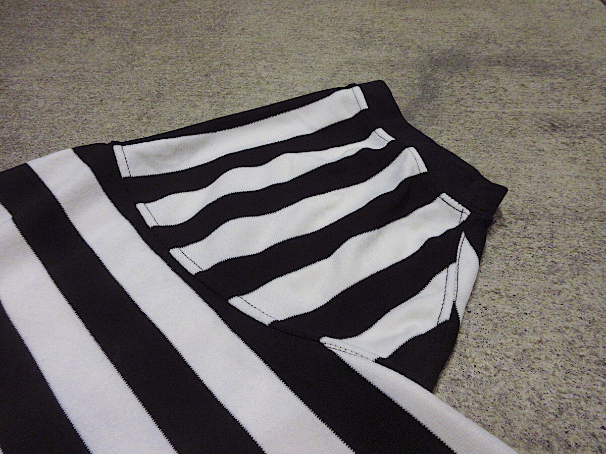 ビンテージ60's○ハーフジップレフリーシャツ黒×白size L○220318r3-m