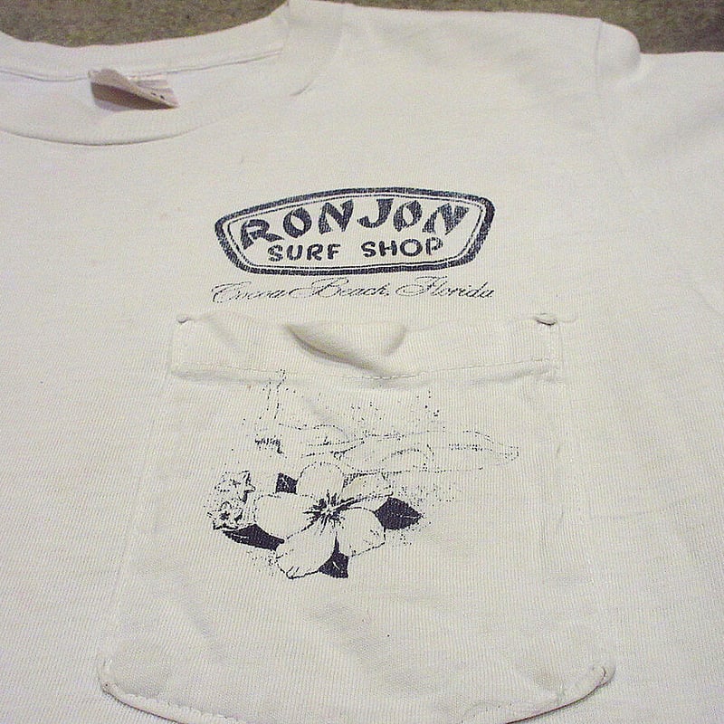 ビンテージ80's○RON JON SURF SHOP両面プリントポケットTシャツsize S...