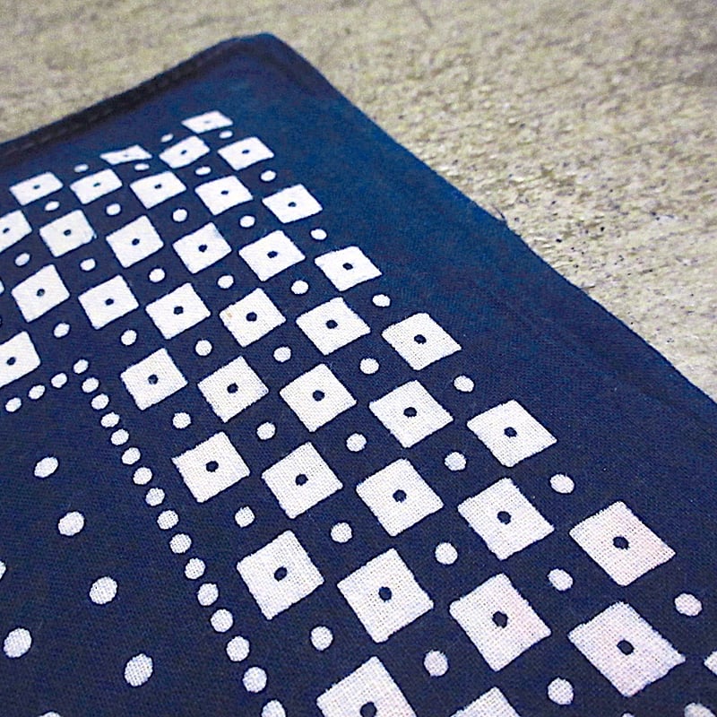 ビンテージ40's50's○FAST COLORドット柄コットンバンダナ紺○260217m7-