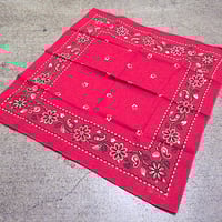 ビンテージ40's○下鼻象マークFAST COLORコットンバンダナ赤○200618n8