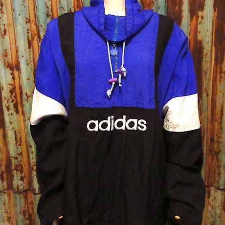 メンズ古着アウター1 90s adidas アディダス リバーシブルジャケット ナイロン フリースXL